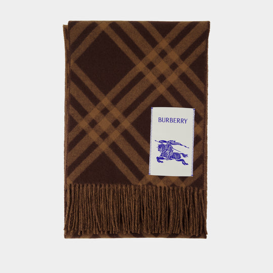 Mu Tbar Bias Check Scarf - Burberry - Cashmere - Brown