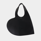 Heart Tote Bag in Black Leather