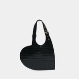 Croco Belt Heart Tote Shoulder Bag - Coperni - Leather - Black