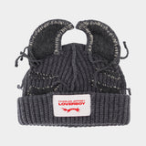 Artisanal Ears Beanie - Charles Jeffrey Loverboy - Cotton - Grey