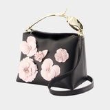 Flower Mini Bloom Handbag - ERDEM - Leather - Black