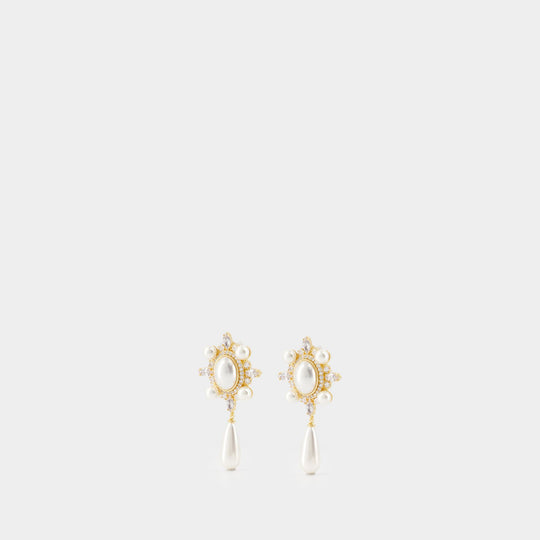 Gold Pearl Droplet Earrings - SELF PORTRAIT - Others - Gold