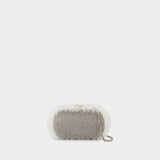 Crystal Lace Detail Clutch - SELF PORTRAIT - Synthetic - Silver