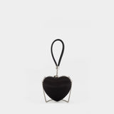 Top Handle Heart Clutch - SELF PORTRAIT - Silk - Black