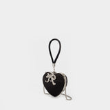 Top Handle Heart Clutch - SELF PORTRAIT - Silk - Black