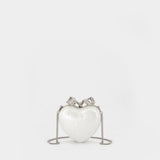 Pearl Top Handle Heart pouch - SELF PORTRAIT - Synthetic - White