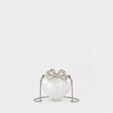 Pearl Top Handle Heart pouch - SELF PORTRAIT - Synthetic - White