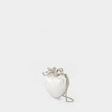 Pearl Top Handle Heart pouch - SELF PORTRAIT - Synthetic - White