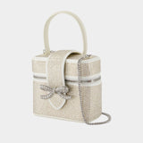 Rhinestone Vanity Handbag - SELF PORTRAIT - Satin - Gold