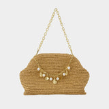 Charm Shoulder Bag - SELF PORTRAIT - Raffia - Brown