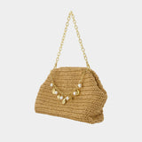Charm Shoulder Bag - SELF PORTRAIT - Raffia - Brown