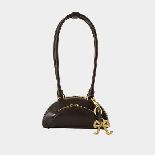 Mini With Charm Shoulder Bag - SELF PORTRAIT - Leather - Brown