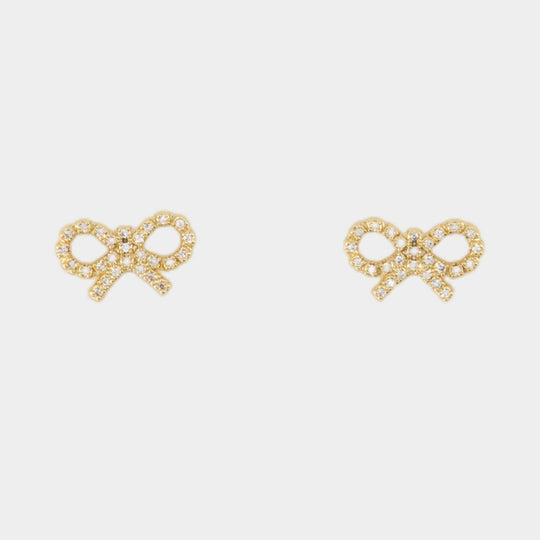 Micro Bow Earrings - SELF PORTRAIT - Gold Plated - Gold