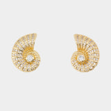 Crystal Shell Earrings - SELF PORTRAIT - Gold Plated - Gold