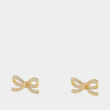 Crystal Bow Earrings - SELF PORTRAIT - Metal - Gold