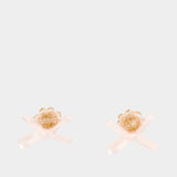 Petite Bow Daisy Earrings - Simone Rocha - Crystal - Pink