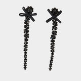 Petite Bow Drip Earrings - Simone Rocha - Crystal - Black