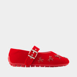 Mary Jane Turbo Emb Ballerinas - Simone Rocha - Synthetic - Red