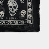 Ca Skull Scarf - Alexander McQueen - Silk - Black