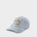 Cap Hat - Ganni - Denim - Blue