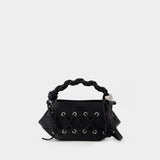 Bag Mini Eyelets Crossbody - Ganni - Leather - Black