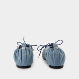 Eyelets Ballerinas - Ganni - Denim - Blue
