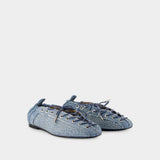 Eyelets Ballerinas - Ganni - Denim - Blue