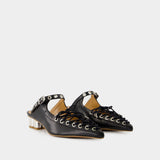 Eyelets Sandals - Ganni - Synthetique - Black