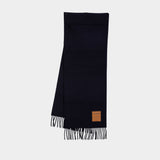 Double Face Solid Scarf - Ganni - Wool - Black