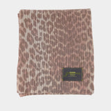 Graphic Scarf - Ganni - Wool - Brown