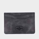 Vintage Card Holder - Ganni - Leather - Grey