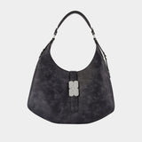 Kat Large Vintage Shoulder Bag - Ganni - Leather - Grey