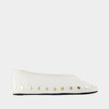 Jenny Ballerinas - Ganni - Cotton - White