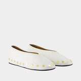 Jenny Ballerinas - Ganni - Cotton - White