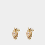 Crystal Flower Earrings - SELF PORTRAIT - Silver - Gold