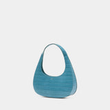 Croco Louo Swipe Handbag - Coperni - Leather - Blue