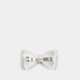 Pearl Bow Hair Clips - SELF PORTRAIT - Satin - Ivory
