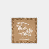 Horseman Silk Square - Burberry - Silk - Beige