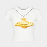 Gold Orb Baby Peru T-Shirt - Vivienne Westwood - Cotton - White