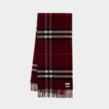 Giant Check Scarf - Burberry - Wool - Burgundy