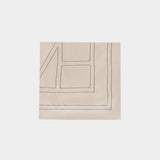 Embroidered Monogram Scarf - TOTEME - Silk - Beige