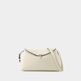 T Lock Clutch - TOTEME - Leather - Milk