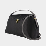 T-Lock Pony Hair Top Handle Purse - TOTEME - Leather - Black
