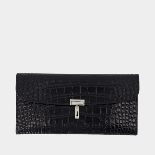 T-Lock Coin Purse - TOTEME - Leather - Black