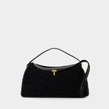 T-Lock Top Handle Purse - TOTEME - Leather - Black