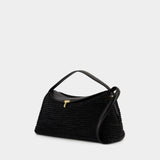 T-Lock Top Handle Purse - TOTEME - Leather - Black