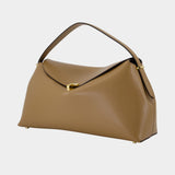 T-Lock Top Handle Purse - TOTEME - Leather - Beige