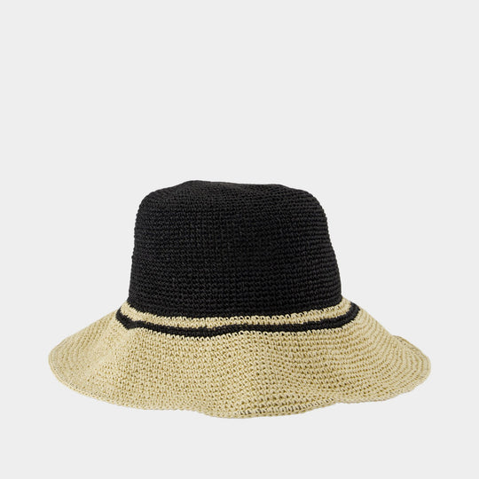 Paper Straw Hat - TOTEME - Raffia - Black