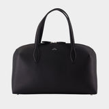 Medium Lounge Zip Shopper Bag - TOTEME - Leather - Black