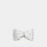 Pearl Bow Hair Clips - SELF PORTRAIT - Satin - Ivory